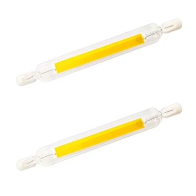 Image of YAKAiYAL 10W R7s LED Bulb 118mm COB Filament Cool White 6000K 220V Double Ended Base J118 Linear Tube Light Bulbs 360 Degree Non Dimmable 2 Pack
