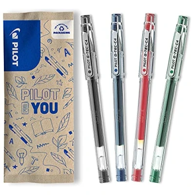 Image of Pilot 0.4 mm C4 Gtec Gel Rollerball Tip Black/Blue/Red/Green (Pack of 4)