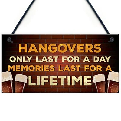 Image of RED OCEAN Alcohol Gin Beer Vodka Gift Hanging Home Bar Pub Garden Sign Funny
