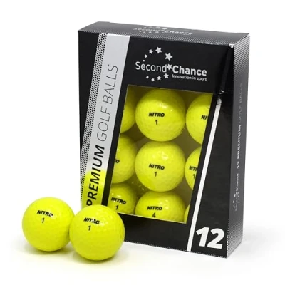 Image of Second Chance Recycled Lake Golf Balls, 12 Pack, Mixed Ideal for Practice and Play, Ball Assortment, Yellow