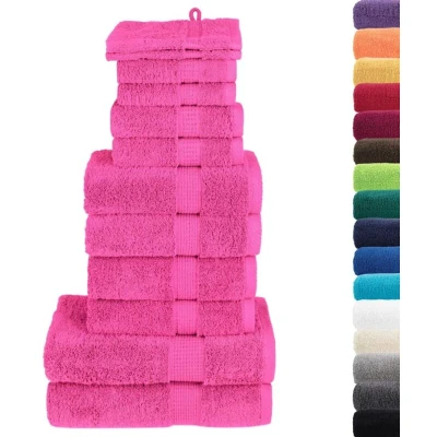 Image of vidaXL 12 Piece Premium Towel Set SOLUND Pink 600 gsm