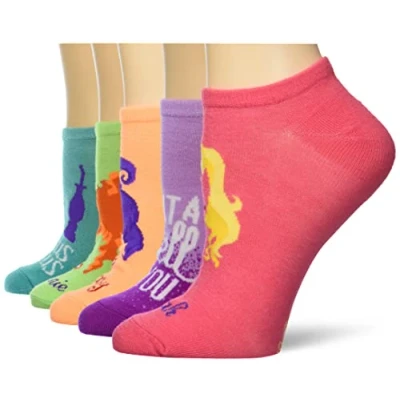 Image of Disney Women&#039;s Hocus Pocus 5 Pack No Show Socks Casual, Green Light, 8 10 UK