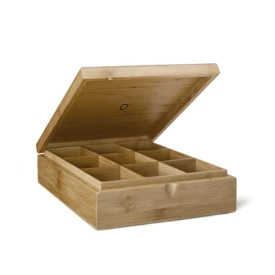 Image of Bredemeijer Tea Box 9 compartments Bamboo whitehout Window, Brown, 271x221x79mm