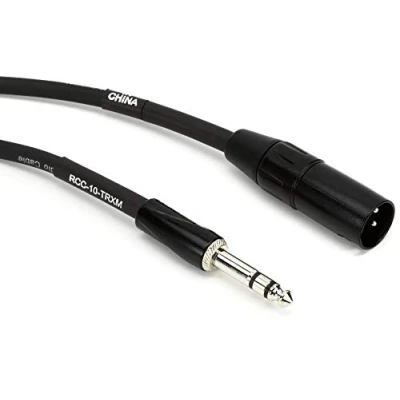 Image of Roland Black Series Interconnect Cable, 1/4 Inch TRS to XLR (Male), 10 Feet