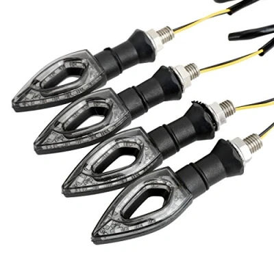 Image of MUXSAM 4PCS Turn Signal Blinker Amber LED Light Indicator Black 12V Universal Motorcycle