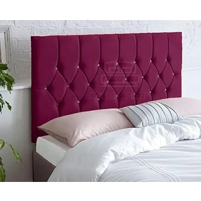 Image of Gallop Sleep Diamond Cut Plush Velvet Headboard for Divan Bed Bedroom Furniture (king Size 5 FEET, Height 20 INCHES, Burgundy)