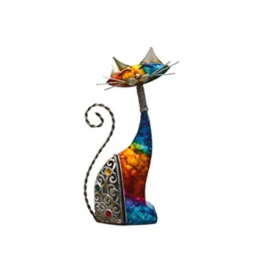 Image of Juliana Design Natural World Hand Painted Decorative Multicolour Cat Ornament