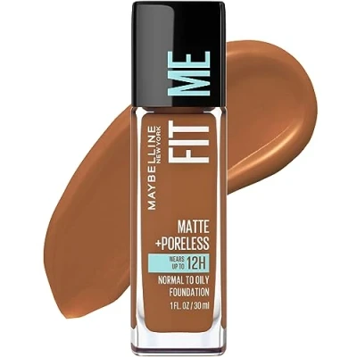 Image of Maybelline New York Fit Me Matte Plus Poreless Foundation, Mocha, 1 Fluid Ounce