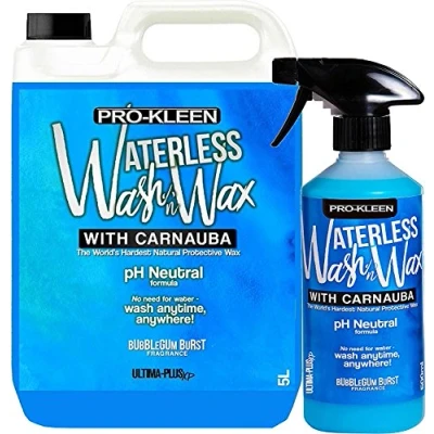 Image of Pro Kleen Ultima Plus XP pH Neutral 1 x 5 Litres &amp; 500ml Refill Bubblegum Burst Car Cleaner Waterless Wash Wax with Carnauba Shine