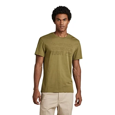 Image of G STAR RAW Men&#039;s Originals T Shirt, Green (smoke olive D22775 C506 B212), S