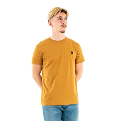 Image of Timberland Men&#039;s Ss Dun river Crew T Shirt, Yellow, L