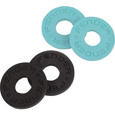 Image of Fender Strap Blocks 990819010 Belt Lock System Pack of 4 Black/Daphne Blue