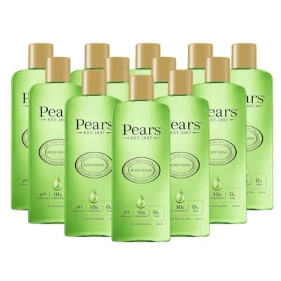 Image of Pears Pure &amp; Gentle Body Wash with Lemon Flower Extract Nourishing Gel Cleanser Crafted Natural Oils 10x More Moisturiser* Beauty Bath for Moisturising Care 250ml (12 Pack)