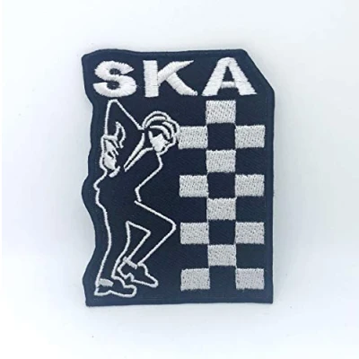 Image of SKA BLK Tone mods Rockers Retro Iron on Sew Embroidered Patch
