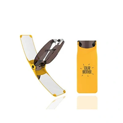 Image of Solar Brother Suncase Gear Lighter Unique Dual Energy Case: Instant Ignition Waterproof &amp; Windproof Patented French Innovation (Yellow)