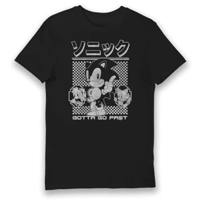 Image of Bioworld Sonic The Hedgehog Gotta Go Fast T Shirt Black M