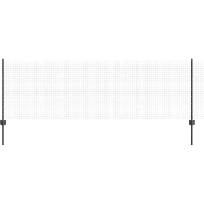 Image of vidaXL Welded Wire Fence with 22 U Posts Grey 0.8x50 m Steel