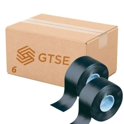 Image of GTSE 6 Rolls Black Self Amalgamating Tape, 25mm x 10m, Waterproof Rubber Tape for Cable and Pipe Repair, Sealing Joints, Insulating Electrical Connections