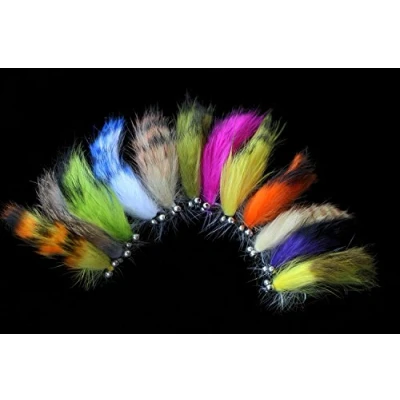 Image of Tigofly 12 pcs Colors Assorted Zonker Streamers Trout Fly Fishing Flies Lures Set Size #6