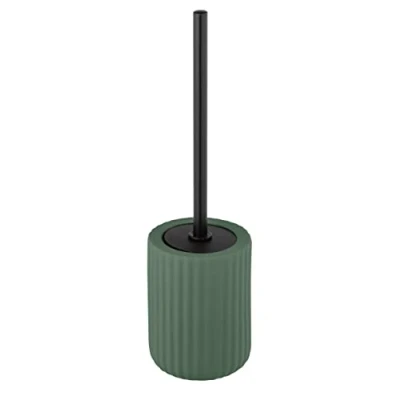 Image of WENKO Belluno Green Ceramic Toilet Brush Holder, 11,5 x 42 cm