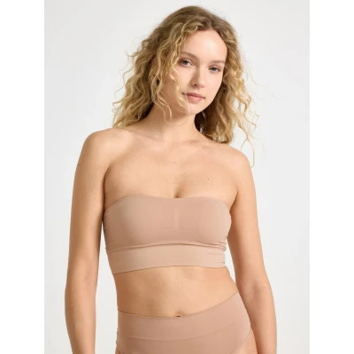 Image of Lindex Seamless Bandeau Bustier, Women&#039;s, Size: 18/20, Beige