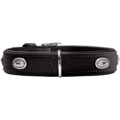 Image of HUNTER Softie Stone Art Nubuk Nickel Collar, 60/46 x 53 cm, Large, Black/Nappa Black