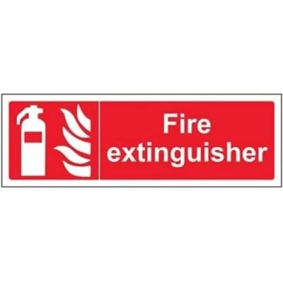 Image of V Safety Fire Extinguisher Sign 300mm x 100mm 1mm Rigid Plastic