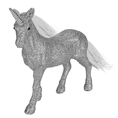 Image of Widdle Gifts Ltd 20cm Glitter Standing Unicorn Christmas Decoration Silver