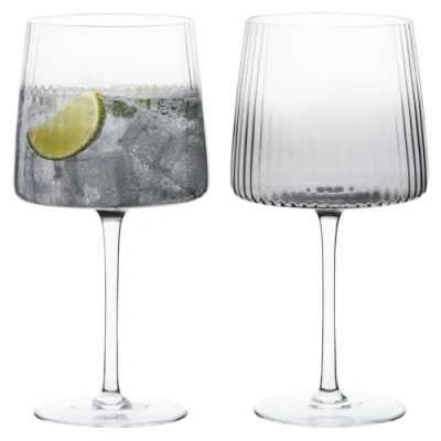 Image of Anton Studios Empire Set of 2 Gin Glasses Smoke