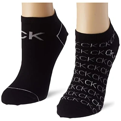 Image of Calvin Klein Women&#039;s Logo Sneaker, Black, ONE Size (Pack of 2)