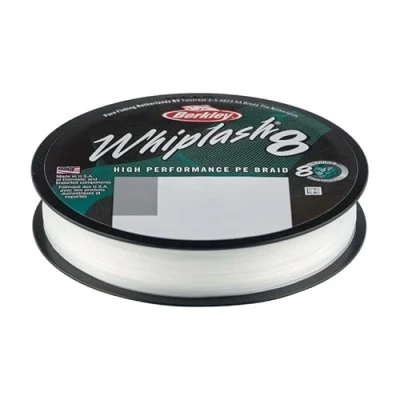Image of Berkley Whiplash8, Fishing Line, Superline, , Predator Fishing, Pike, Perch, Zander, Trout, Unisex, Crystal, 0.16mm 20.9kg 46lb 330yd