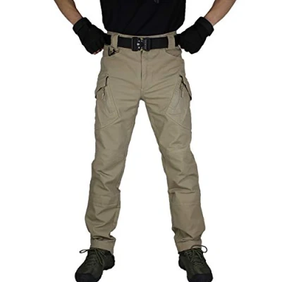 Image of zuoxiangru Men&#039;s Tactical Combat Military Trousers, Outdoor Work Cargo Casual Pants Cotton Workwear Trousers (Khaki, Tag 3XL)