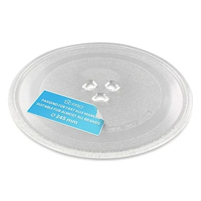 Image of DL pro Universal Microwave Plate 24.5 cm Turntable Glass 245 mm Round for Microwave, Transparent