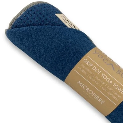 Image of Yogabum Grip Dot Yoga Mat Towels Non Slip Eco Towel (Navy Blue)
