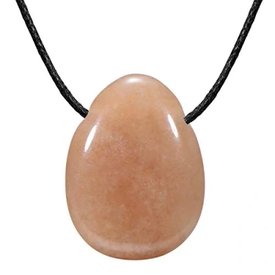 Image of Morella women&#039;s necklace 31.5 inch 80 cm gem stone Drop pendant Red Aventurine in a velvet bag