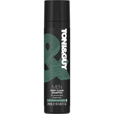 Image of Toni &amp; Guy Men&#039;s Deep Clean Shampoo with Charcoal Extract, 250ml