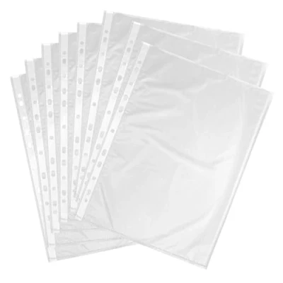 Image of 100 A4 Punch Pockets Clear Plastic Wallets, Polly Pockets, Sleeves