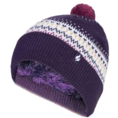 Image of HEAT HOLDERS Ladies Thermal Winter Warm Turn Over Pom Hat 3 Variations One Size (Avon Purple)