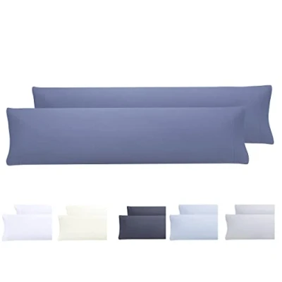 Image of Todocama 2 Pack Extra Soft Microfibre Pillowcases, Hypoallergenic, 150 x 40 cm, Blue Grey