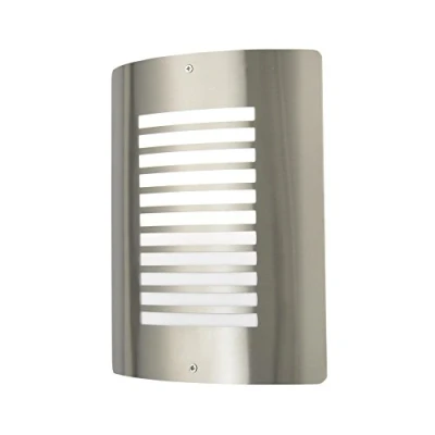 Image of LITECRAFT Sigma Wall Light Slatted IP44 Rated Outdoor Lantern (Stainless Steel)