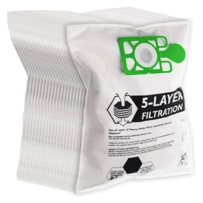 Image of SPARES2GO Cloth Dust Bags compatible with Titan TTB671VAC 800W 15L Vacuum Cleaner (Pack of 20 + Fresheners)