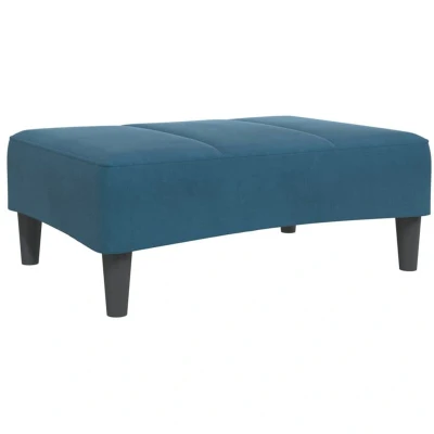 Image of vidaXL Footstool Blue 77x55x31 cm Velvet