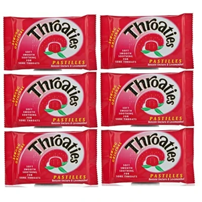 Image of Throaties Strong Original Pastilles for Soft Soothing with Honey &amp; Menthol X 6**G