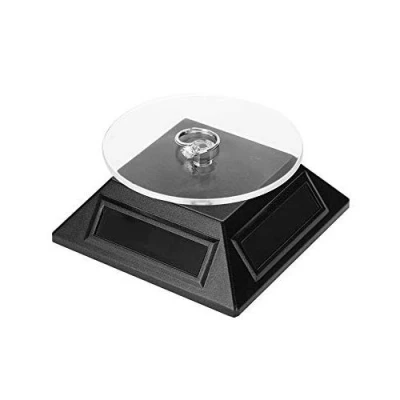 Image of Turntable Display Stand, Solar Showcase 360 Degrees Jewelry Rotating Watch Phone Organizer Stand