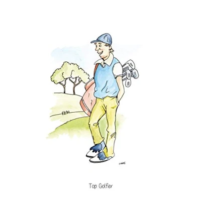Image of Farm Cottage Brands A5 Golf Greeting card &#039;Top Golfer&#039; for thank you&#039;s, invitations, birthdays etc. Blank inside your own message and supplied cellophane wrapped with an envelope (AC53)