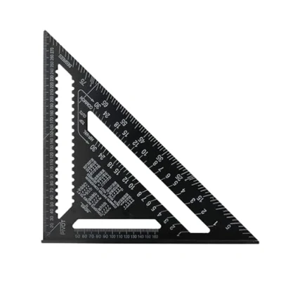 Image of GEEKBOX Triangle Ruler 12 inch Engineer Square Roofing High Precision Aluminum Alloy Carpenter Layout Tool Protractor Measuring Woodworking