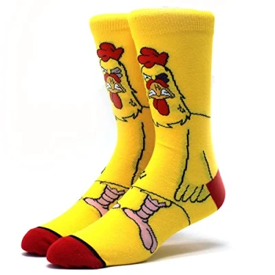 Image of EZB Funny Chicken Crew Socks Gift Idea for Men &amp; Women Size 4 9 Angry