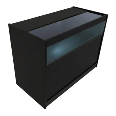 Image of Black Shop Counter led Light b 1200mm Lockable Sliding Doors 2