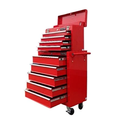 Image of 133 US PRO Red Mechanics tool chest box roller cabinet 9 Drawers on ball bearing slides