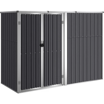 Image of vidaXL Garden Tool Shed Anthracite 225x89x161 cm Galvanised Steel